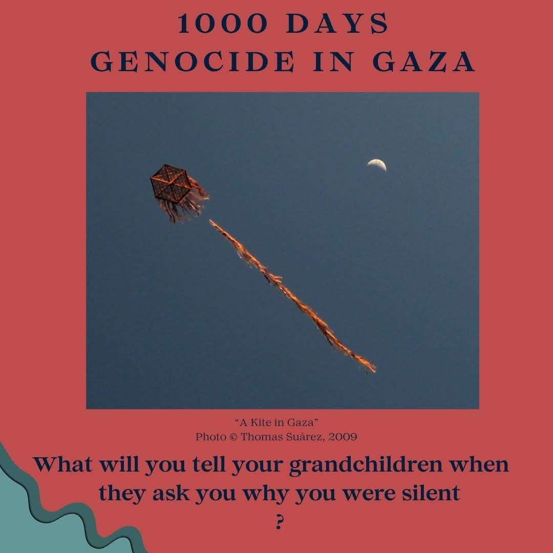 1000 Days Genocide in Gaza - A Kite in Gaza photo by Thomas Suarez