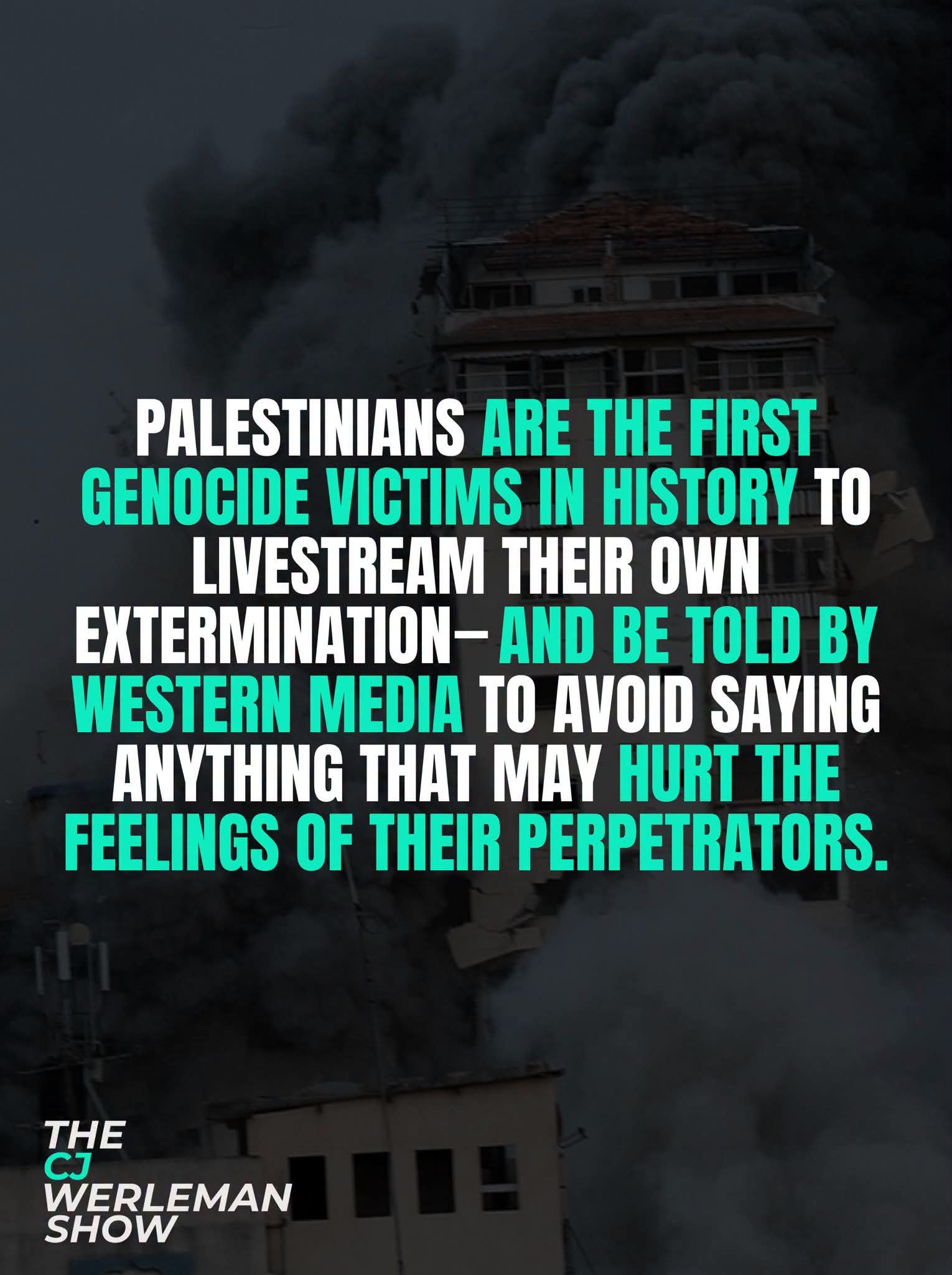 Quote from The CJ Werleman Show on Palestinians and Western media