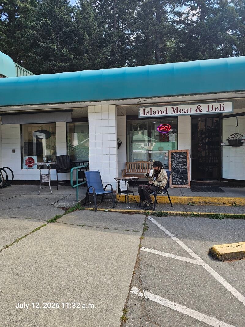 Island Meat & Deli - first Gabriola business with a Stop Genocide sign